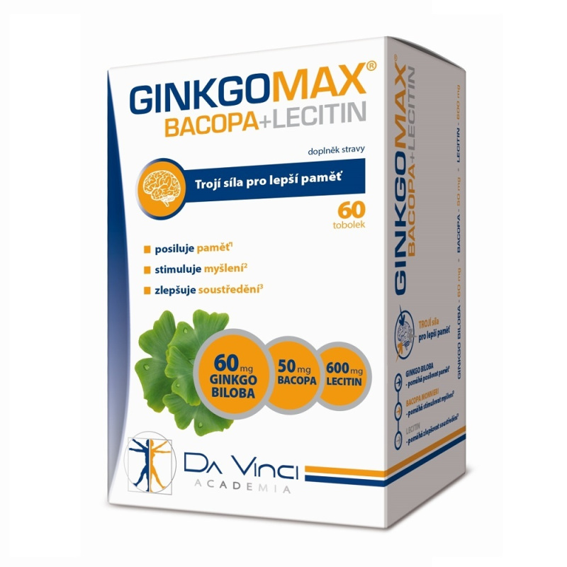 Da Vinci Academia GinkgoMAX Bacopa+Lecitin, 60 tobolek