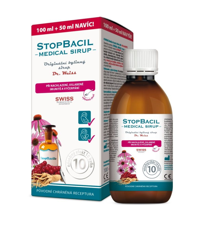 Dr. Weiss STOPBACIL Medical sirup Dr. Weiss, 100+50ml NAVÍC