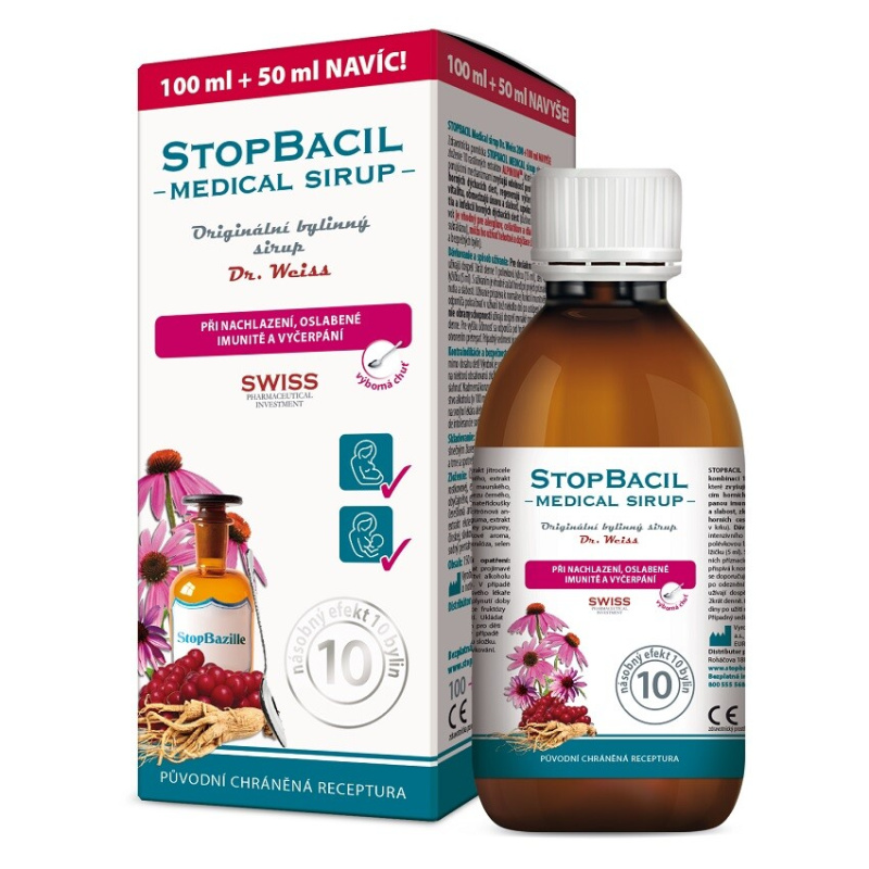 Dr. Weiss STOPBACIL Medical sirup Dr. Weiss, 100+50ml NAVÍC
