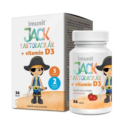 Imunit Laktobacily JACK LAKTOBACILÁK + vitamín D3, 36 tablet