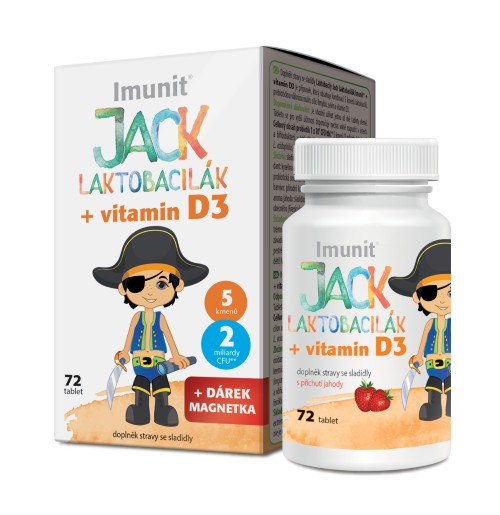 Imunit Laktobacily JACK LAKTOBACILÁK + vitamín D3, 72 tablet