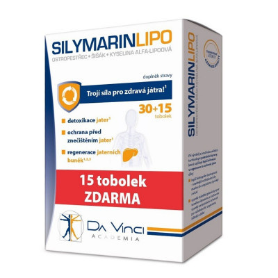 DA VINCI ACADEMIA Silymarin Lipo 30 + 15 tobolek ZDARMA