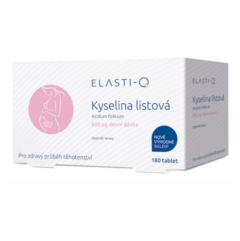 Elasti-Q Kyselina listová 800, 180 kapslí