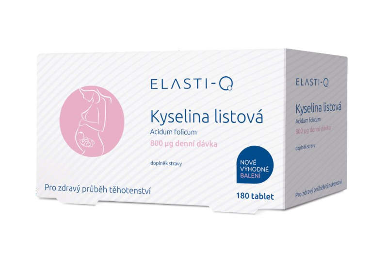 Elasti-Q Kyselina listová 800, 180 kapslí