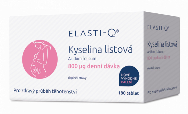 Elasti-Q Kyselina listová 800, 180 kapslí