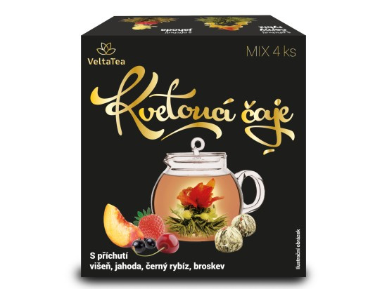 Velta Tea Kvetoucí čaj 4 ks MIX chutí (limetka+malina+kaktusový fík+cukrový meloun)
