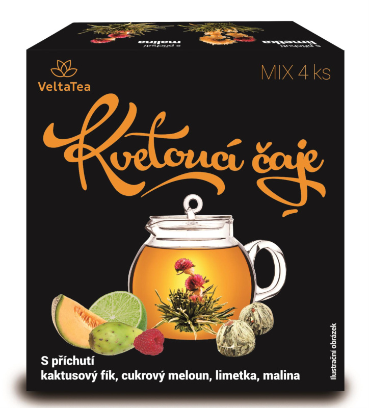 Velta Tea Kvetoucí čaj 4 ks MIX chutí (limetka+malina+kaktusový fík+cukrový meloun)