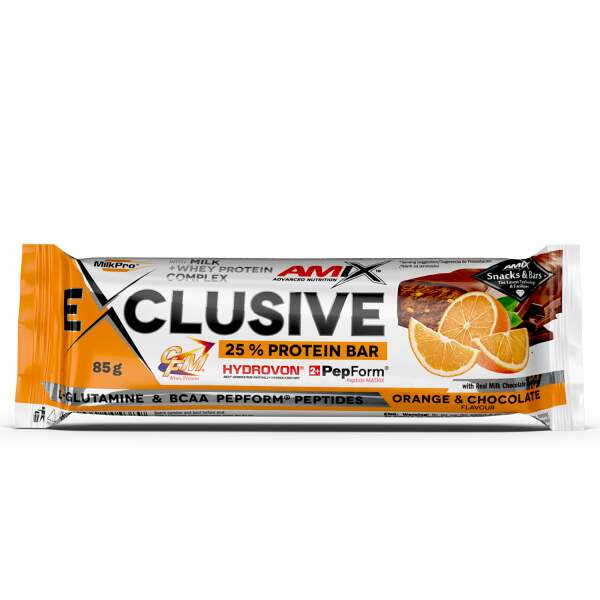 AMIX Exclusive Protein Bar, 85 g Příchuť: Čokoláda/Pomeranč