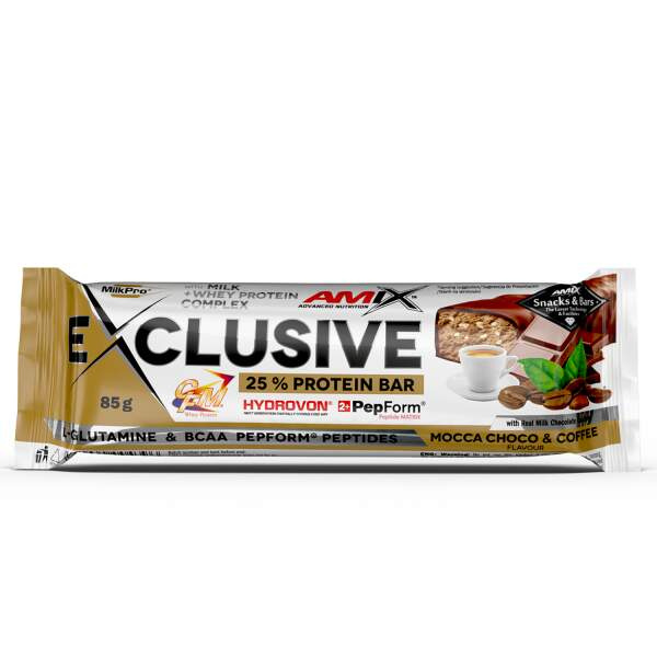 AMIX Exclusive Protein Bar, 85 g Příchuť: Mocha/Čokoláda/Káva