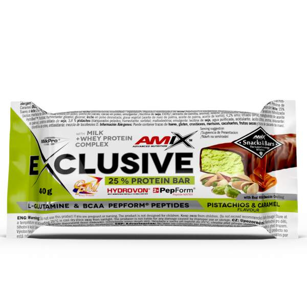 Amix Nutrition Amix Exclusive Protein Bar 40 g - pistácie/karamel