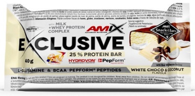 Amix Nutrition Amix Exclusive Protein Bar 40 g - bílá čokoláda/kokos