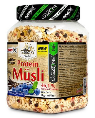 Amix Mr. Popper´s Protein Müsli, 500 g Příchuť: Borůvka/Vanilka