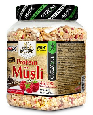 Amix Mr. Popper´s Protein Müsli, 500 g Příchuť: Jahoda/Vanilka