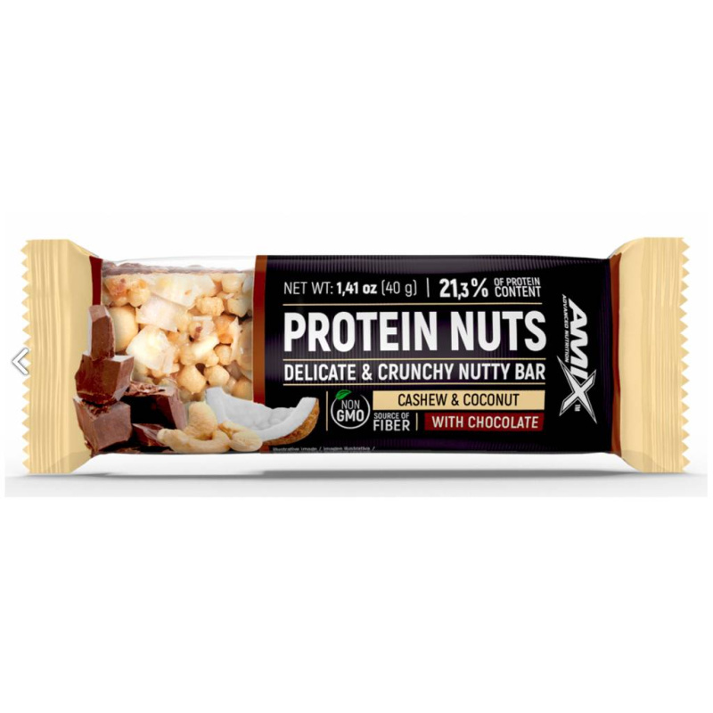 AMIX Protein Nuts Bar, 40 g Příchuť: Kešu/Kokos