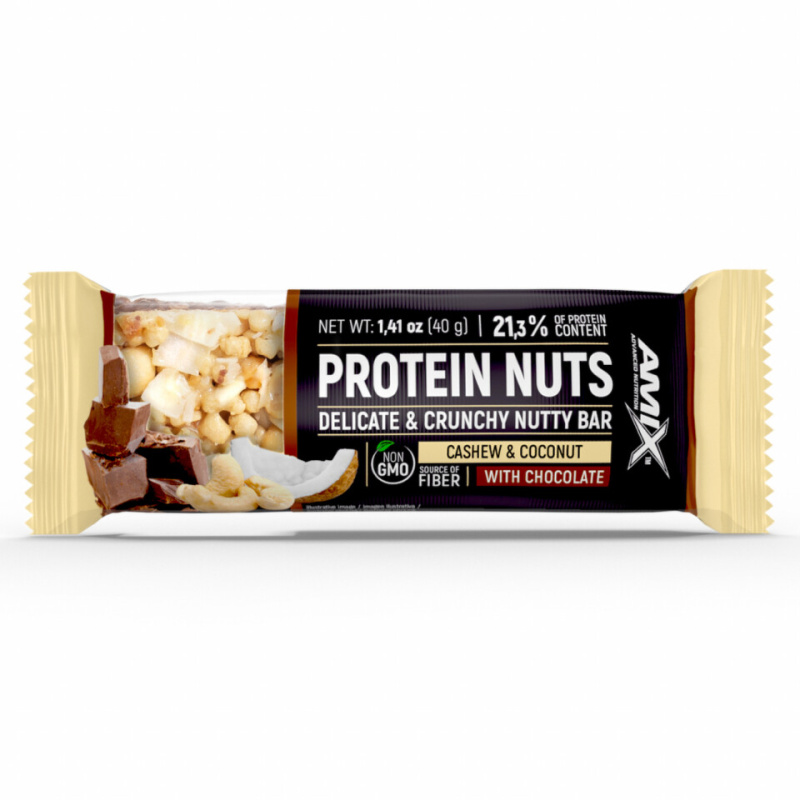 AMIX Protein Nuts Bar, 40 g Příchuť: Kešu/Kokos