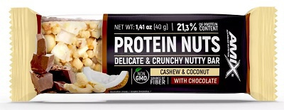 AMIX Protein Nuts Bar, 40 g Příchuť: Kešu/Kokos