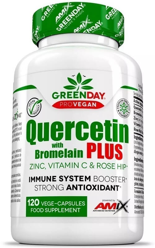 AMIX GreenDay ProVegan Quercetin a Bromelain, 120 kapslí