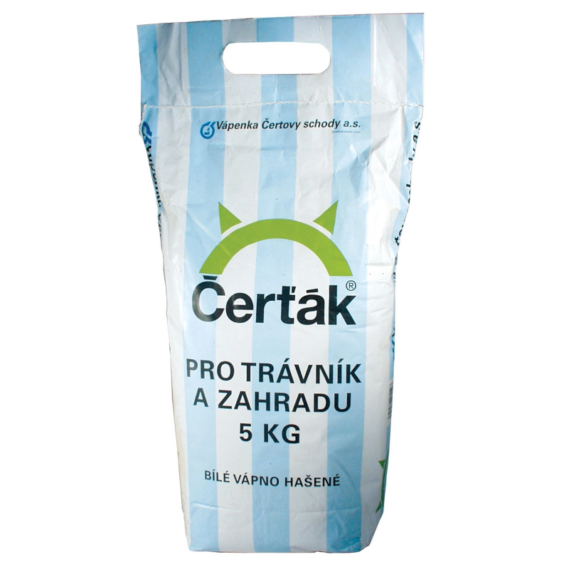 Čerťák Hašené bílé vápno pro trávník a zahradu 5 kg