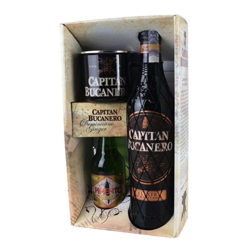 Capitan Bucanero Elixír 7yo 34% Gift Box Pimento 0,7 l