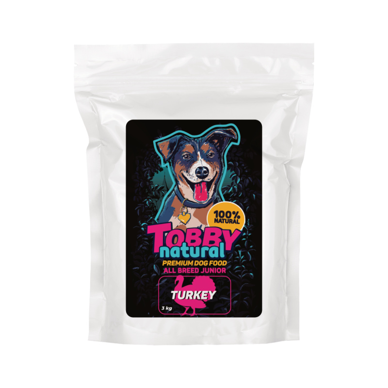 Tobby Natural Dog Junior Turkey - 3kg