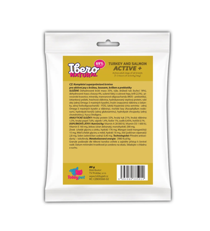 Vzorek - Ibero Natural Dog Active + - 80g
