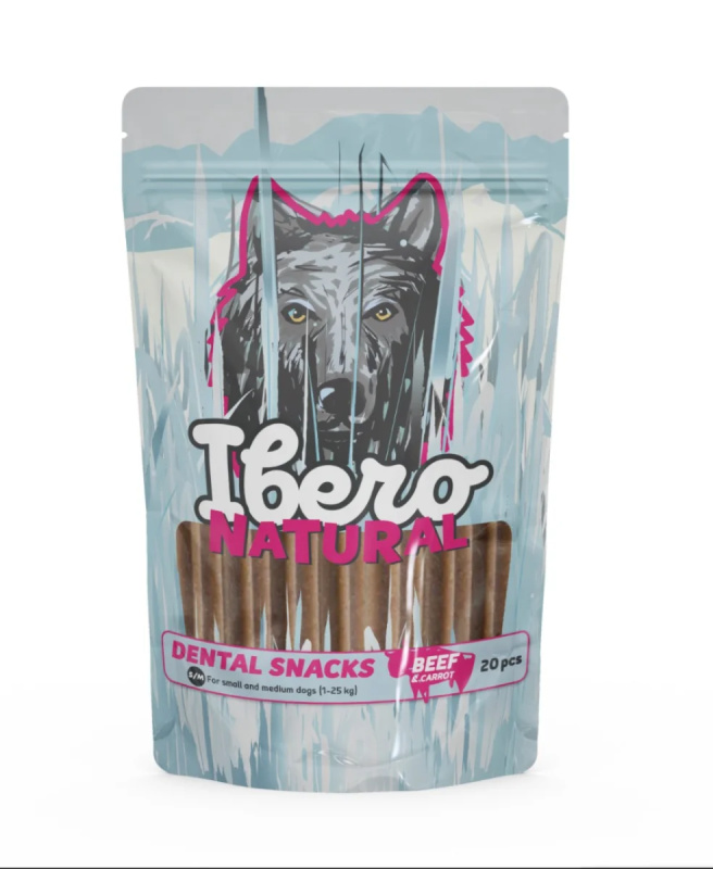 Ibero Cold Pressed Dental Snack Hovězí/Mrkev - L (10ks)