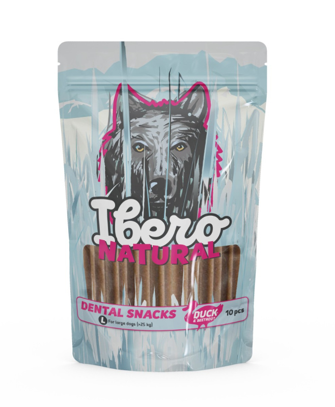 Ibero Cold Pressed Dental Snack Kachna/Řepa - L (10ks)