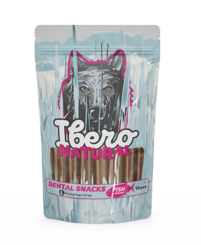 Ibero Cold Pressed Dental Snack Ryba/Pastinák - L (10ks)