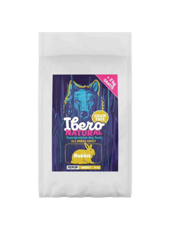 Ibero Natural Grain-free Rabbit Adult  - 12+2kg Gratis