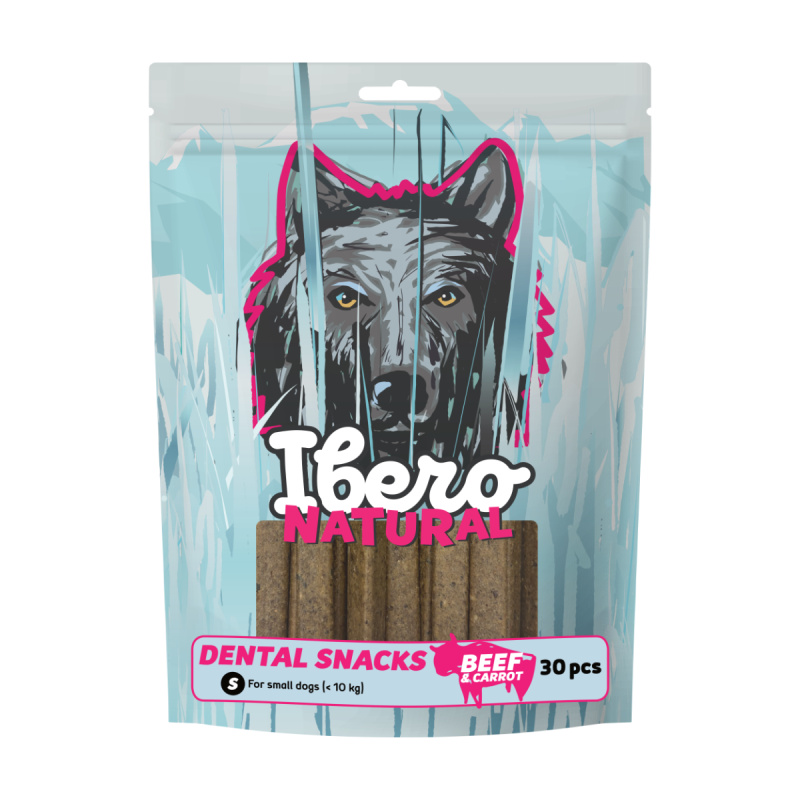 Ibero Cold Pressed Dental Snack Hovězí/Mrkev - S (30ks)