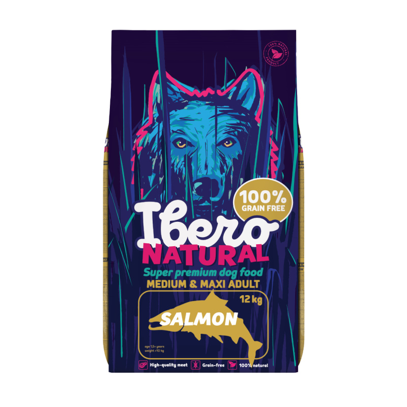 Ibero Grain-free Dog Medium & Maxi Adult Salmon - 12kg
