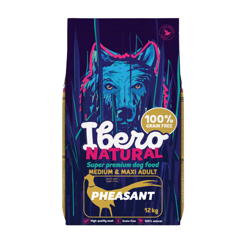 Ibero Grain-free Dog Medium & Maxi Adult Pheasant - 12kg