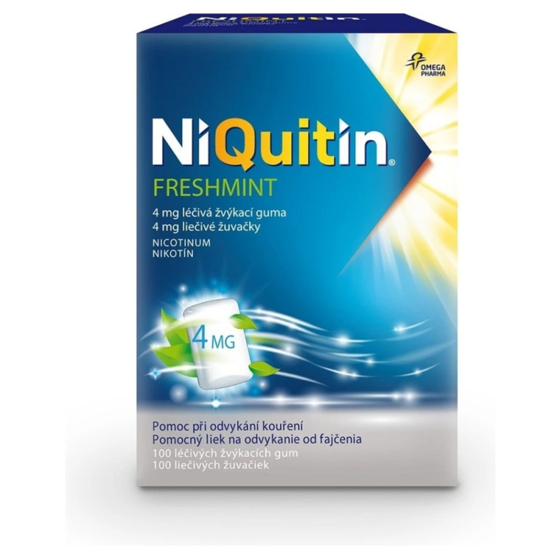 NIQUITIN FRESHMINT 4MG Léčivá žvýkací guma 100