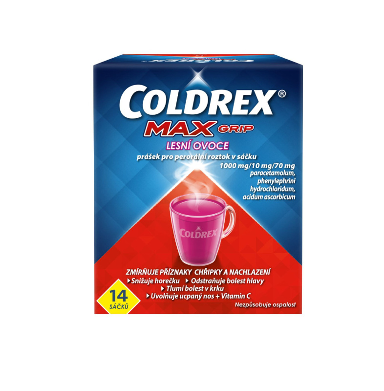COLDREX MAX Grip Lesní ovoce prášek pro perorální roztok 14 sáčků
