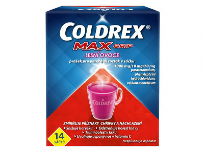 COLDREX MAXGRIP LESNÍ OVOCE 1000MG/10MG/70MG Prášek pro perorální roztok v sáčku 14