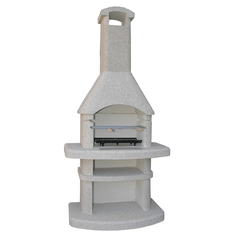 Eneko Zahradní krb Landis bez udírny, bílá, 228 x 110 x 60 cm