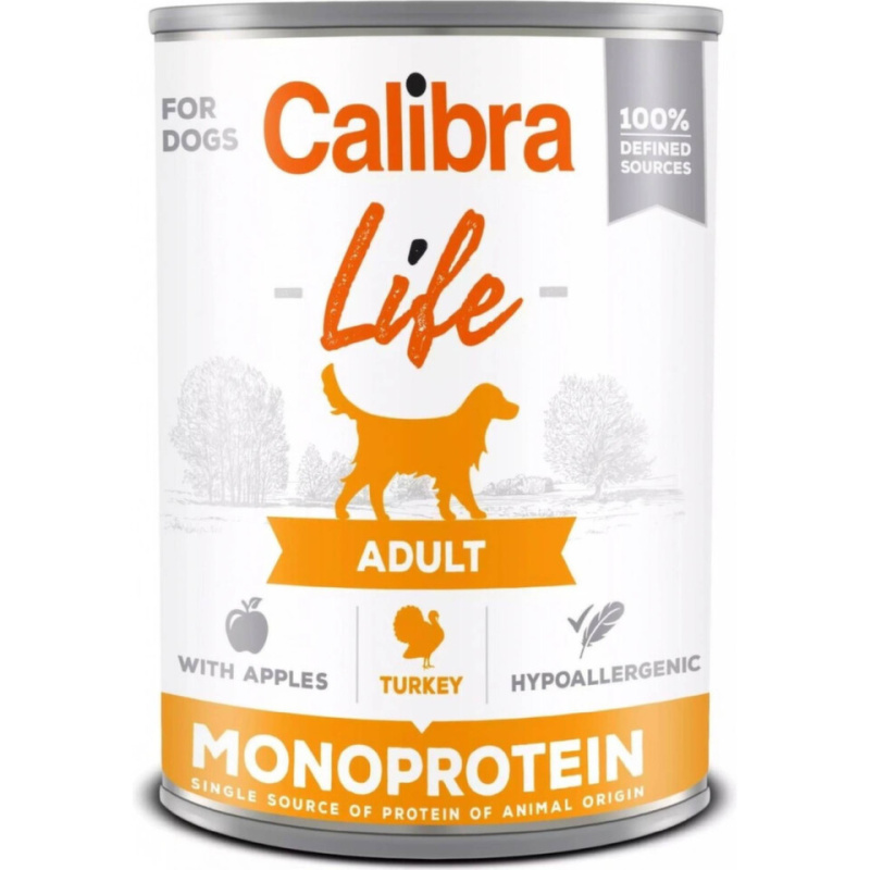Calibra Dog Life  konz.Adult Turkey with apples 400 g