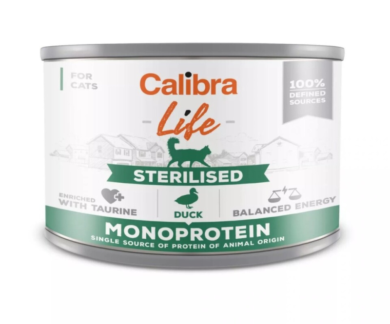 Calibra Cat Life konz.Sterilised Duck 200 g