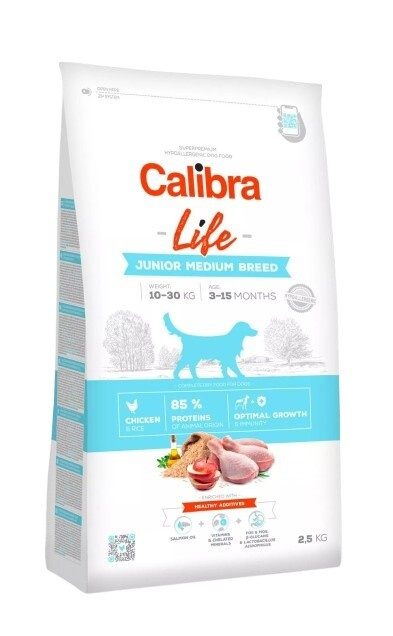 Calibra Dog Life Junior Medium Breed Chicken 2,5kg