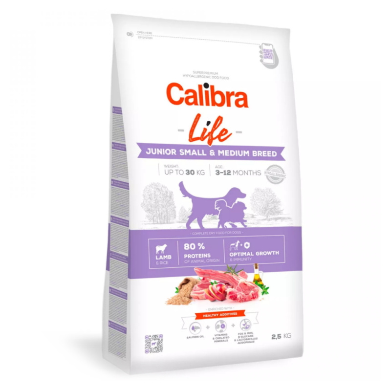 Calibra Dog Life Junior Small&Medium Breed Lamb 2,5 kg