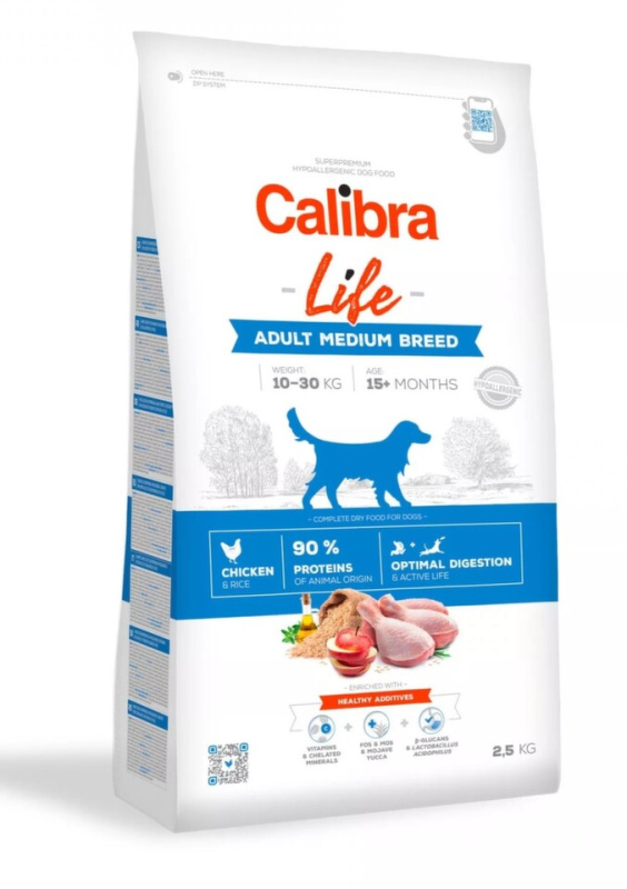 Calibra Dog Life Adult Medium Breed Chicken 2,5 kg