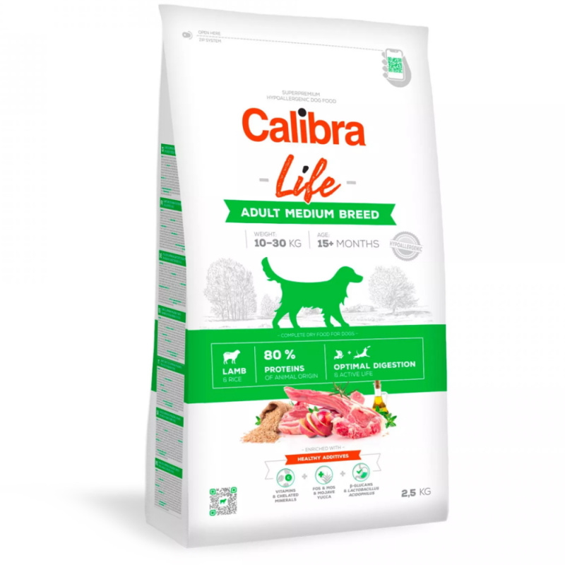 Calibra Dog Life Adult Medium Breed Lamb 2,5 kg