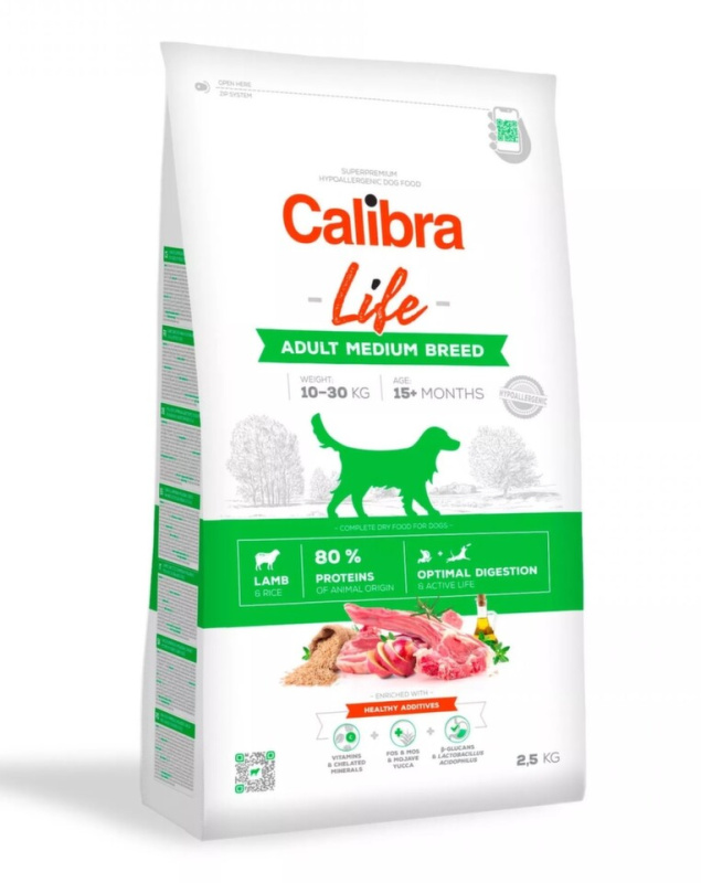 Calibra Dog Life Adult Medium Breed Lamb 2,5 kg