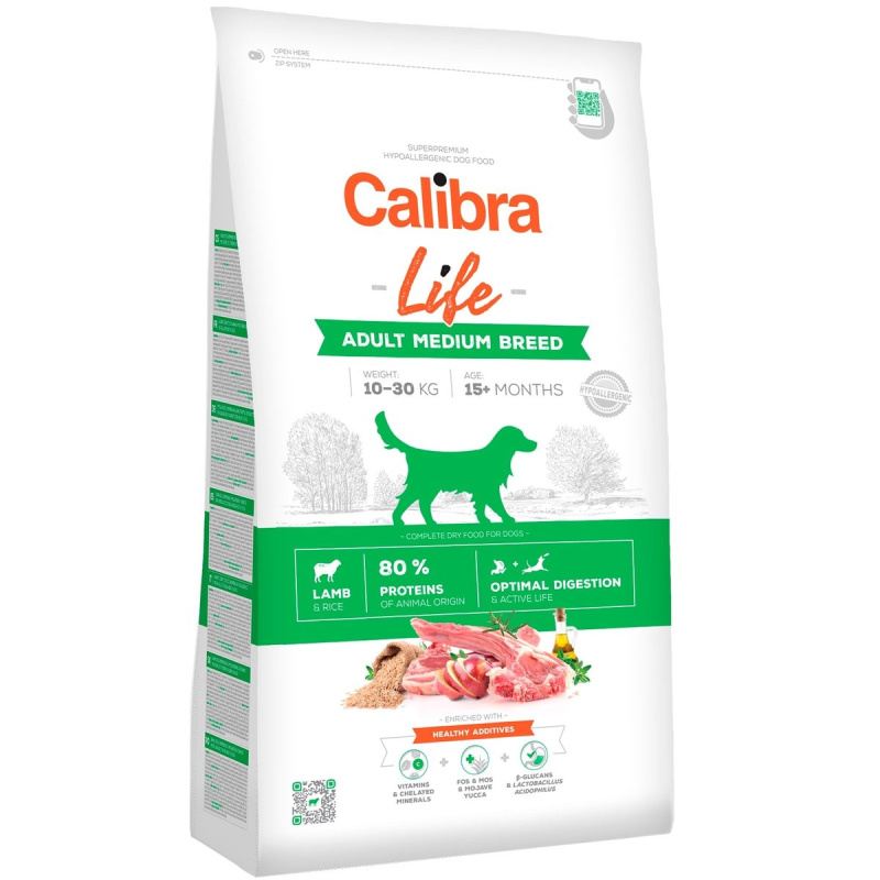 Calibra Dog Life Adult Medium Breed Lamb 12 kg