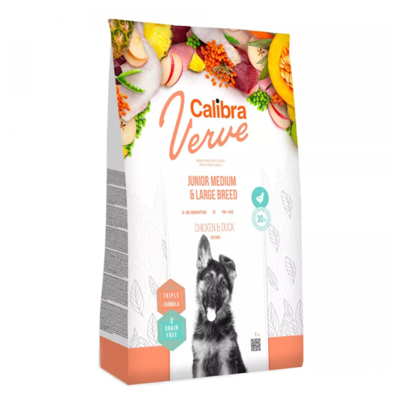 Calibra Dog Verve GF Junior M&L Chicken&Duck 12 kg