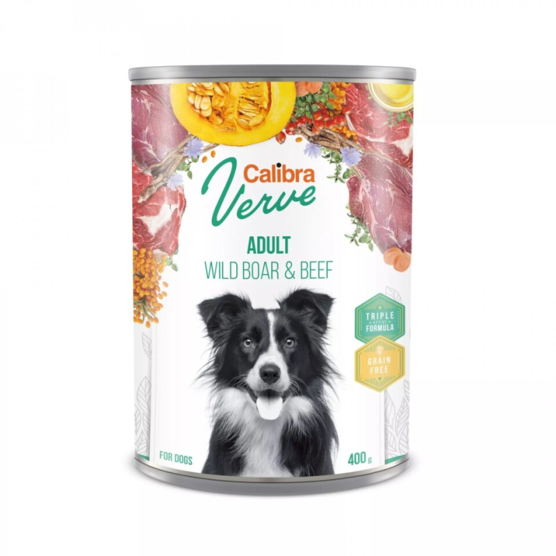 Calibra Dog Verve konz.GF Adult Wild Boar&Beef 400g