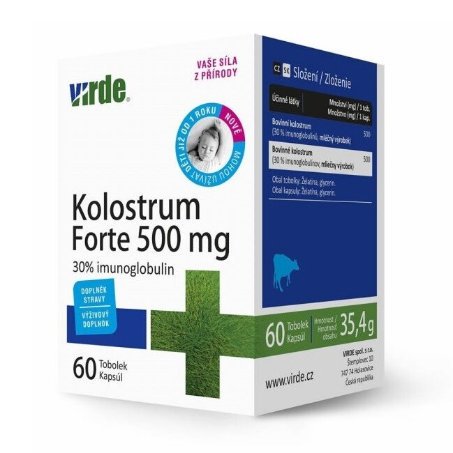 VIRDE Kolostrum forte 500 mg 60 kapslí
