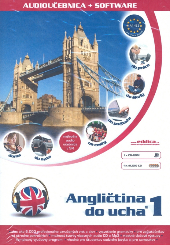Angličtina do ucha 1 (1 CD-ROM, 4 audio CD, text) - audiokniha z kategorie Jazykové učebnice a slovníky