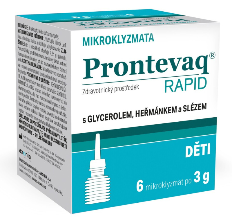 PRONTEVAQ Rapid mikroklyzma pro děti 6 x 3 g