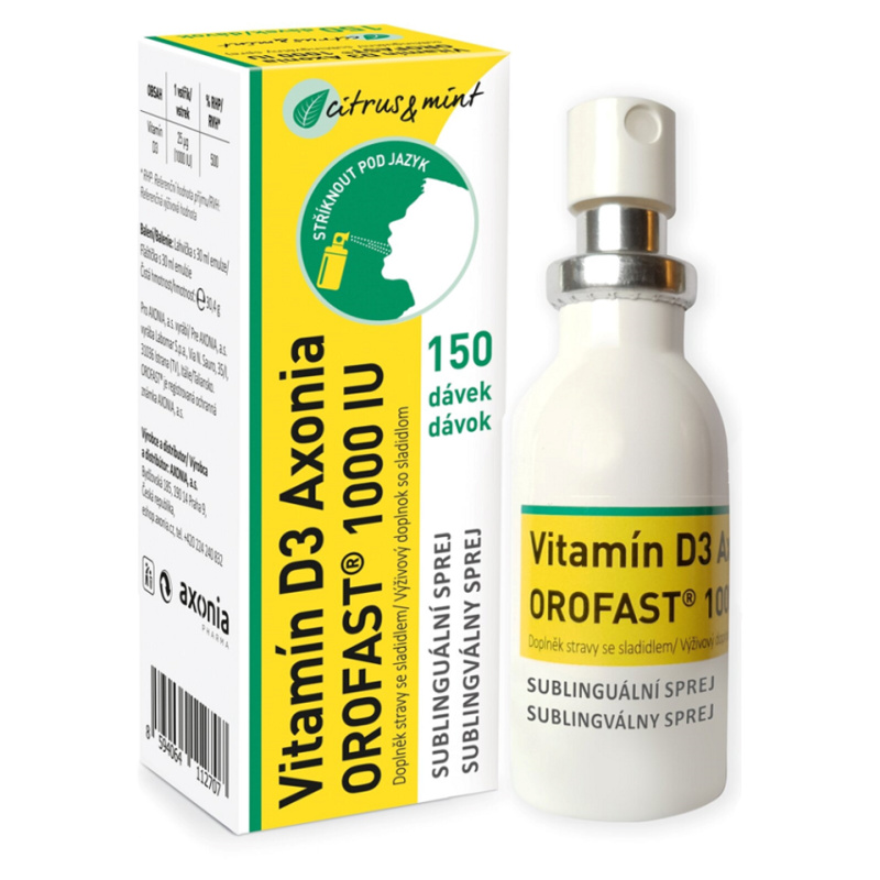 OROFAST Vitamín D3 1000IU sublinguální sprej 30 ml